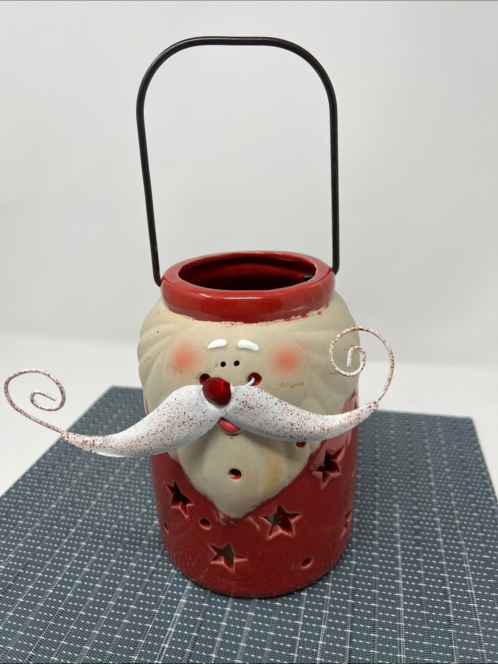Festive Red Santa Lantern - Holiday Home Decor